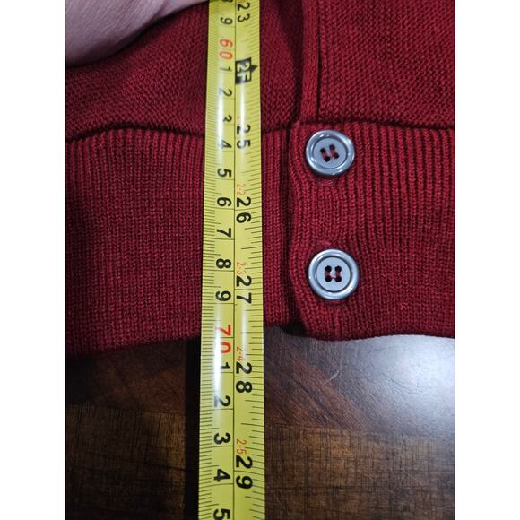 Vintage Milford Sportswear Red Maroon Cardigan Sweater Men's Size XL Made in USA - Picture 6 of 10